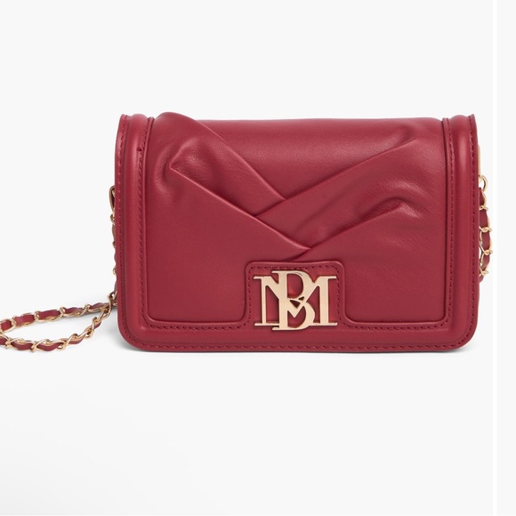 Badgley Mischka Brick Red Pleated Crossbody Bag, NWT - Picture 2 of 9